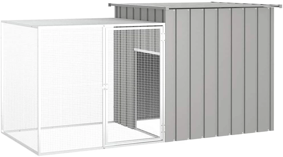 Narvas viščiukams, pilkas, 200x91x100cm, galvanizuotas plienas