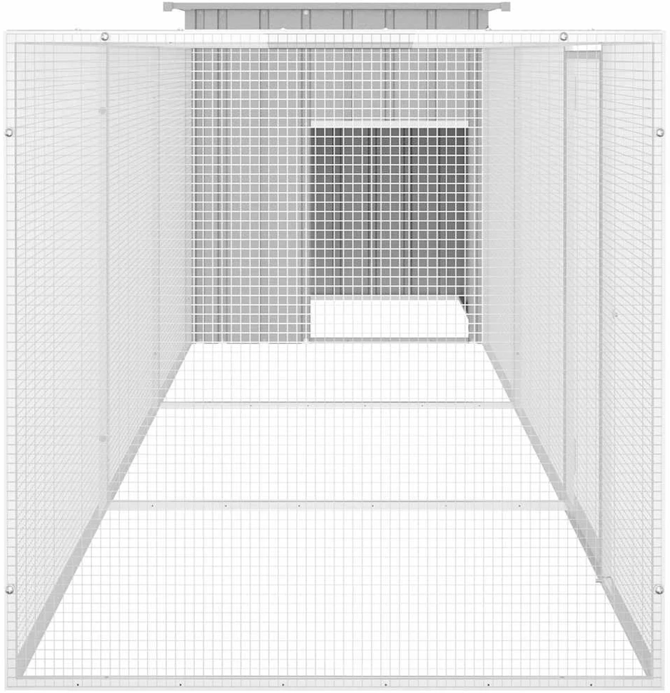 Narvas viščiukams, pilkas, 400x91x100cm, galvanizuotas plienas