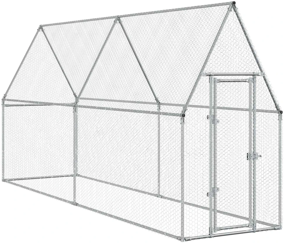 Narvas viščiukams, sidabrinis, 400x100x190cm, plienas