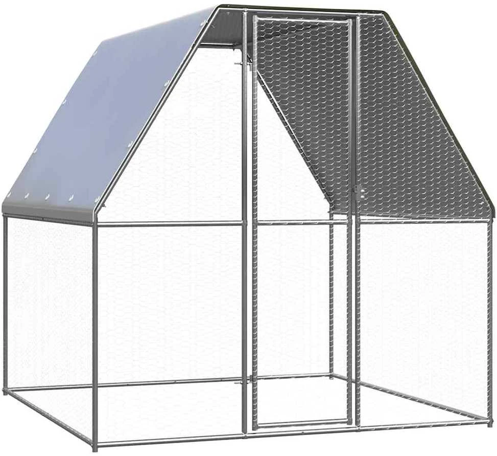 Narvas viščiukams, sidabrinis ir pilkas, 2x2x2m, plienas