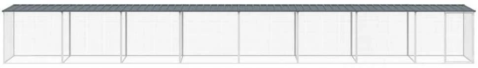Narvas viščiukams su stogu, antracito, 803x98x90cm, plienas