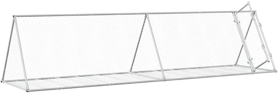 Triušių narvas, sidabrinis, 400x105x91cm, plienas