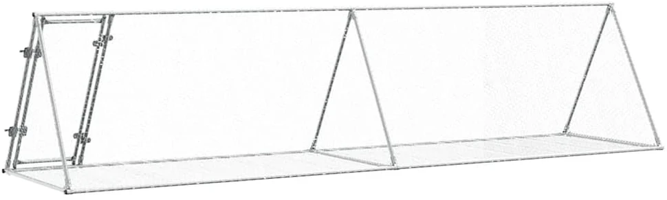 Triušių narvas, sidabrinis, 400x105x91cm, plienas