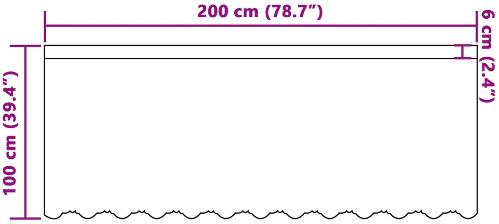 Nėrinių Užuolaida Balta 100 x 200 cm Poliesteris
