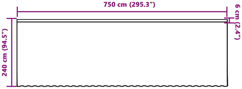 Nėrinių Užuolaida Balta 750 x 240 cm Poliesteris