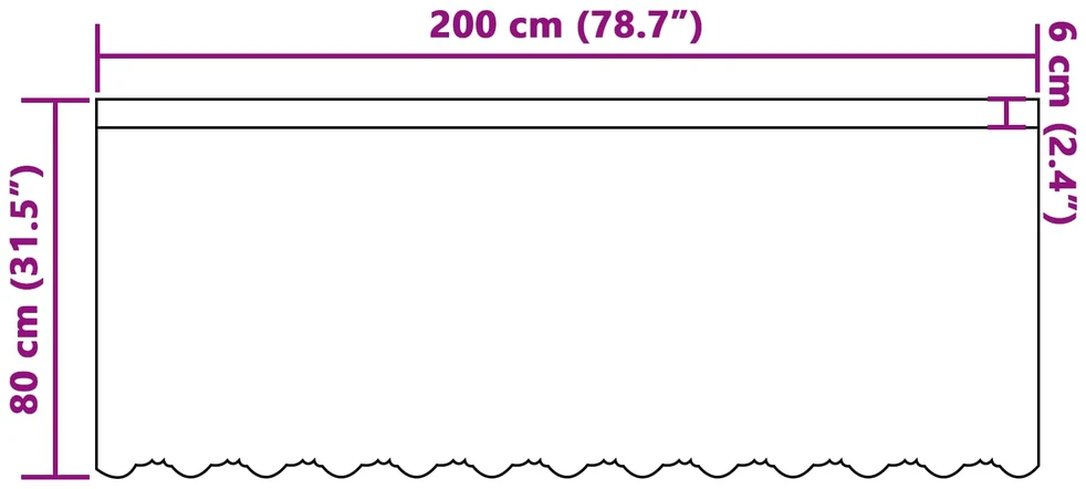 Nėrinių Užuolaida Balta 80 x 200 cm Poliesteris