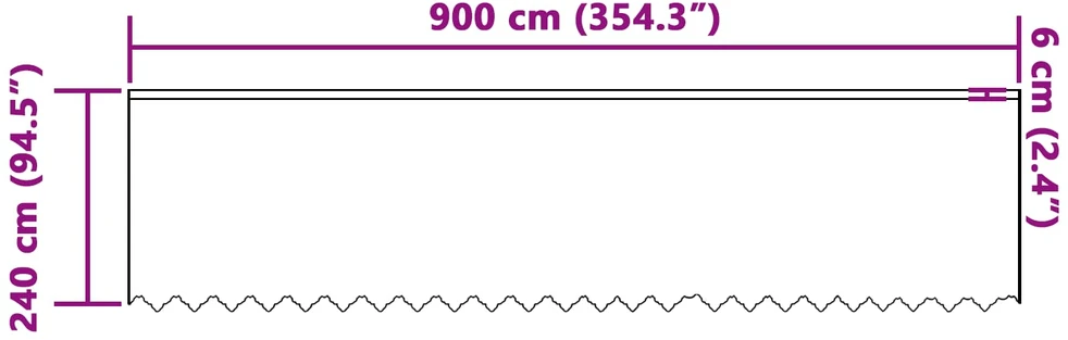 Nėrinių Užuolaida Balta 900 x 240 cm Poliesteris