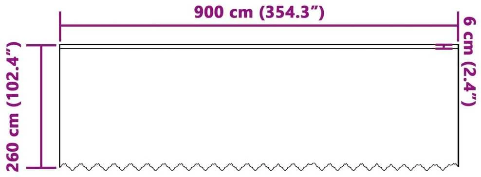 Nėrinių Užuolaida Balta 260 x 900 cm Poliesteris