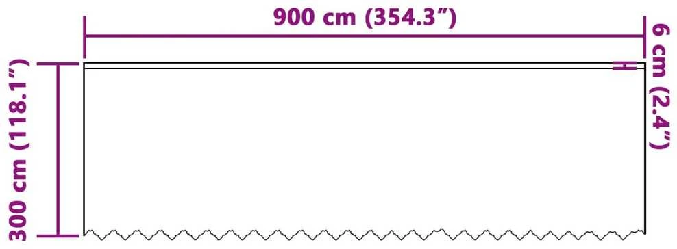 Nėrinių Užuolaida Balta 300 x 900 cm Poliesteris