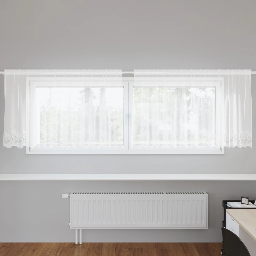 Nėrinių Užuolaida Balta 80 x 300 cm Poliesteris
