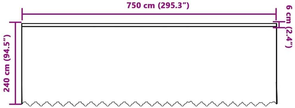 Nėrinių Užuolaida Balta 240x750cm Poliesteris