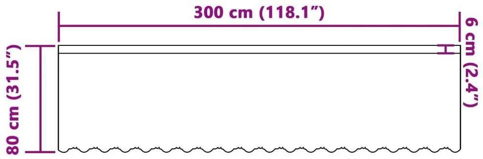 Nėrinių Užuolaida Balta 80 x 300 cm Poliesteris