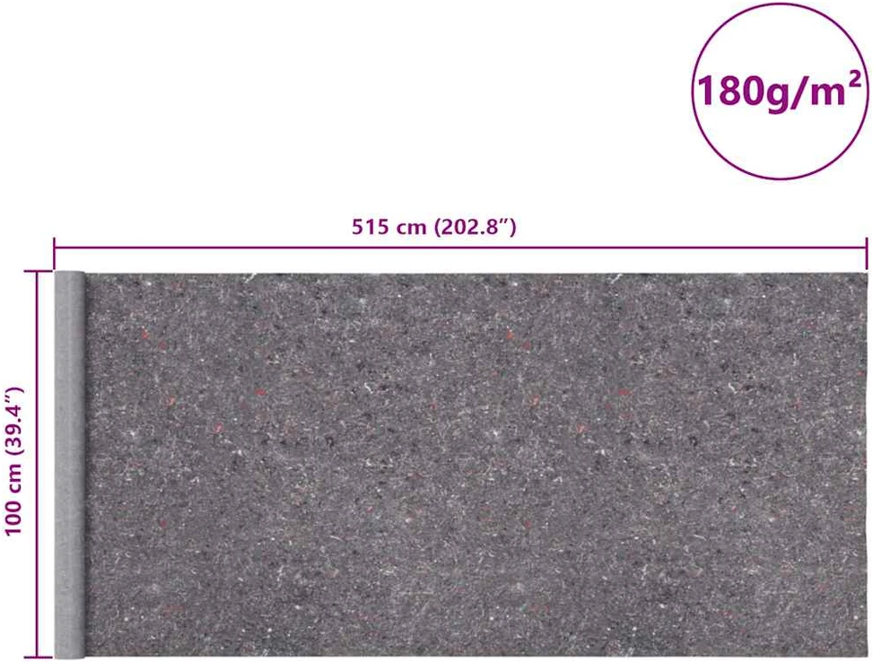 Neslystantis dažytojo flisas, 5 m, 180 g/m², pilkas