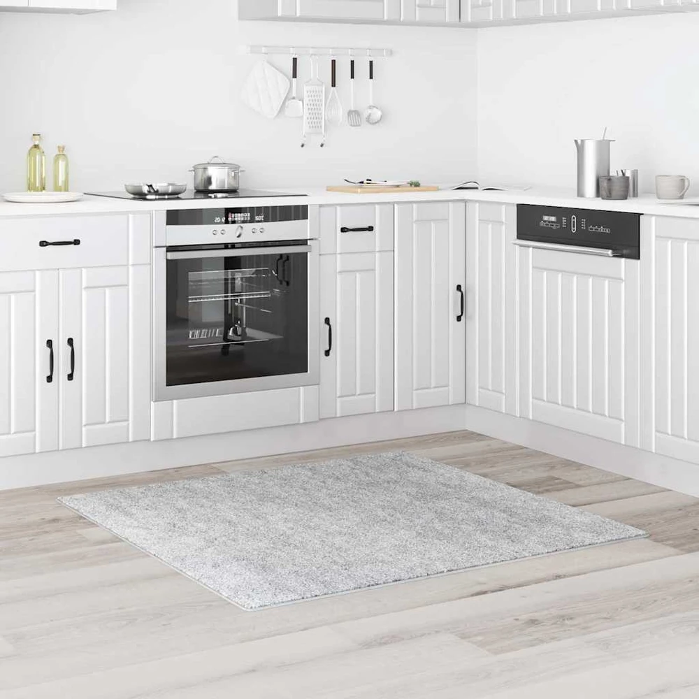 Neslystantis plaukuotas kilimas Pilka 120 x 120 cm PP