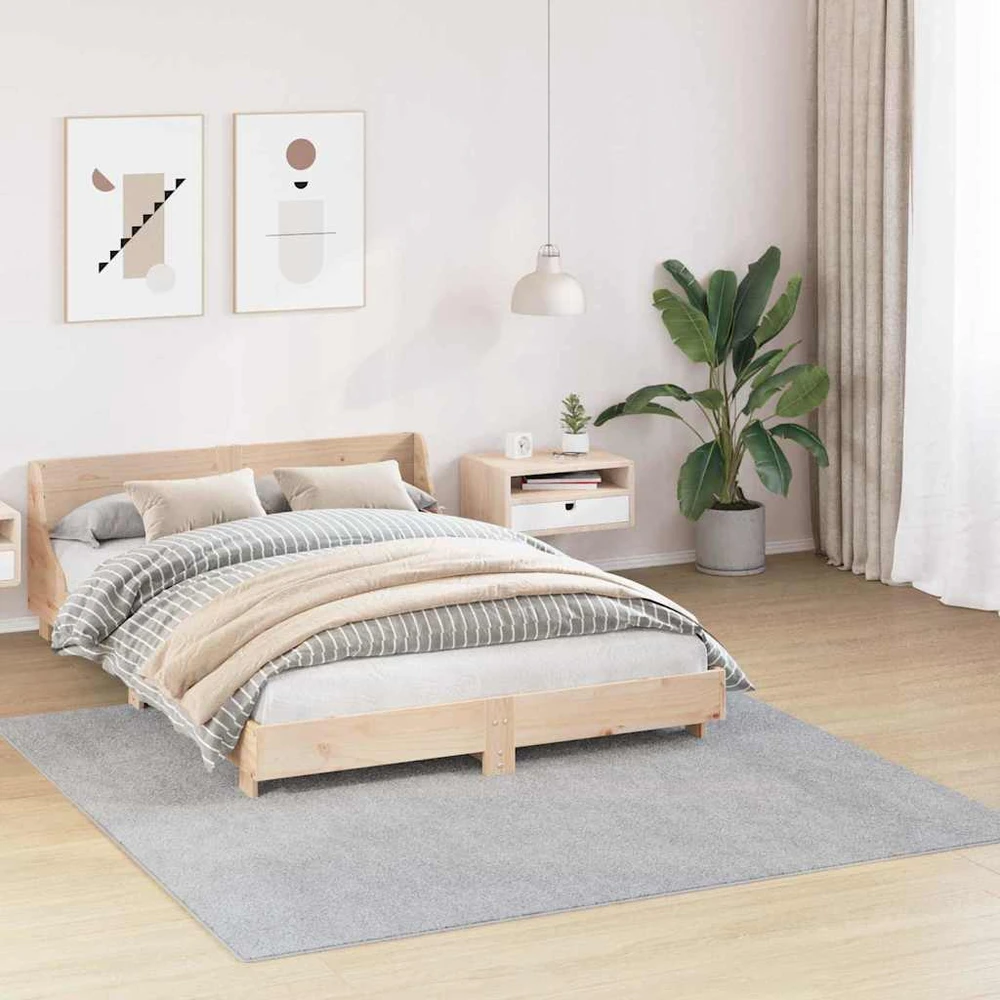 Neslystantis plaukuotas kilimas Pilka 200 x 200 cm PP