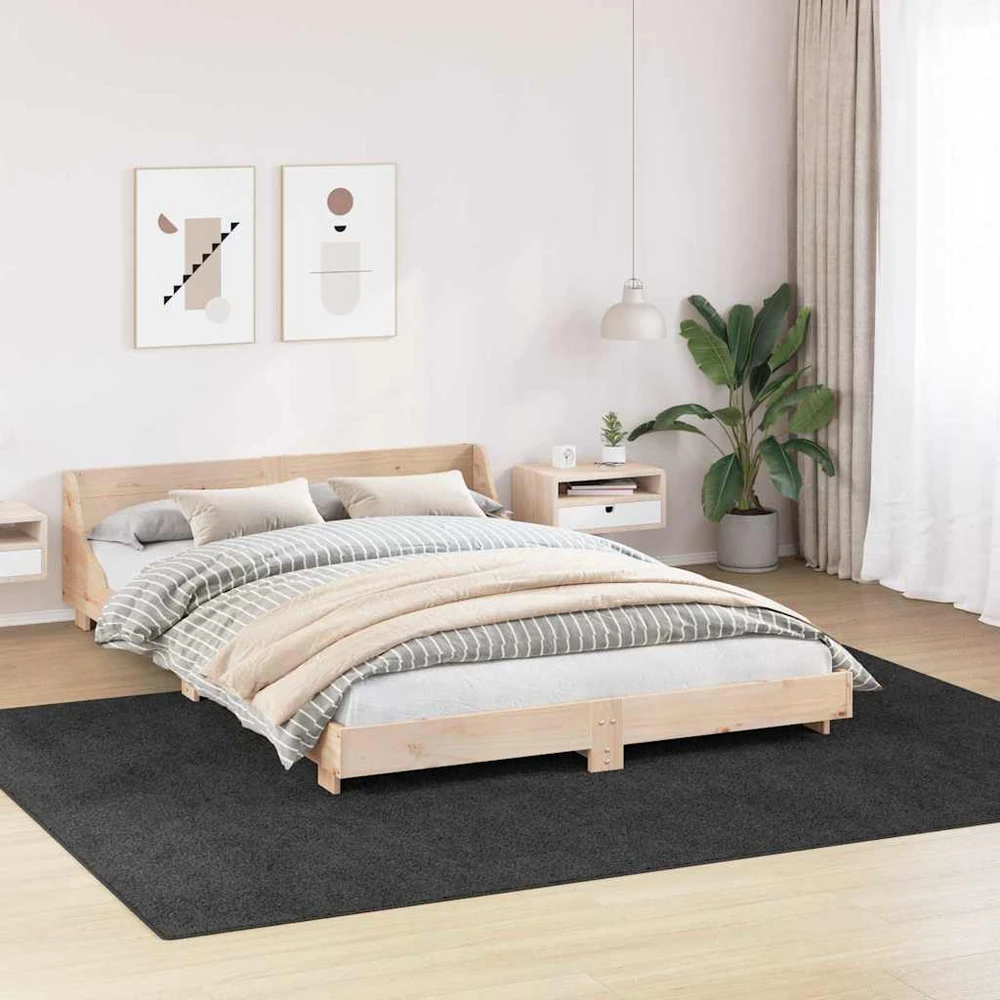 Neslystantis plaukuotas kilimas Tamsiai pilka 240 x 340 cm PP