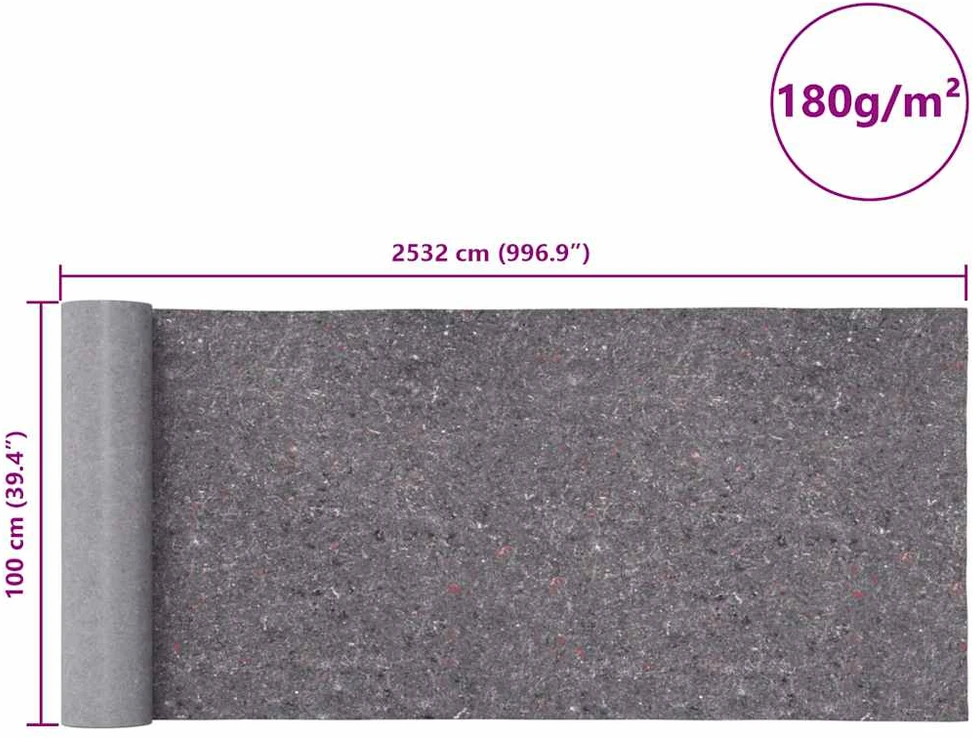 Neslystantys dažytojo fliso audiniai, 2 vnt., 25 m, 180 g/m², pilki