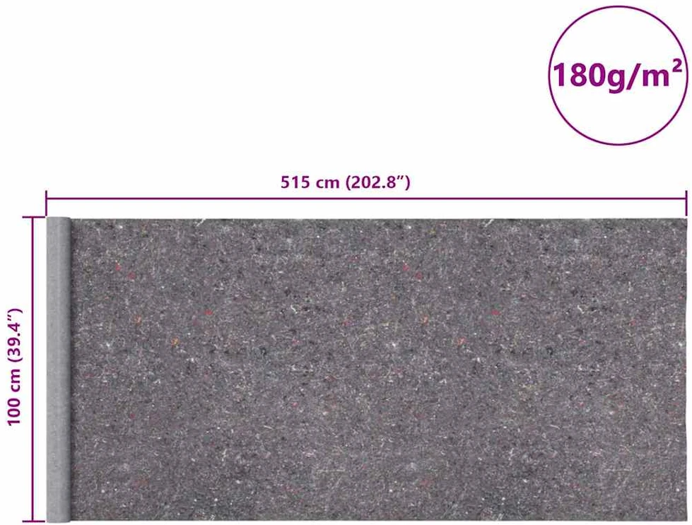 Neslystantys dažytojo fliso audiniai, 2 vnt., 5 m, 180 g/m², pilki