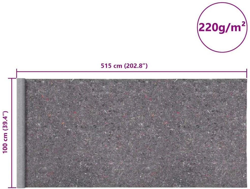 Neslystantys dažytojo fliso audiniai, 2 vnt., 5 m, 220 g/m², pilki