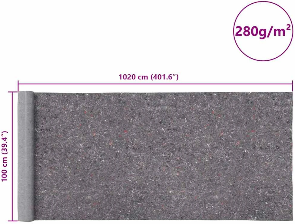 Neslystantys dažytojo fliso audiniai, 2 vnt., 10 m, 280 g/m², pilki