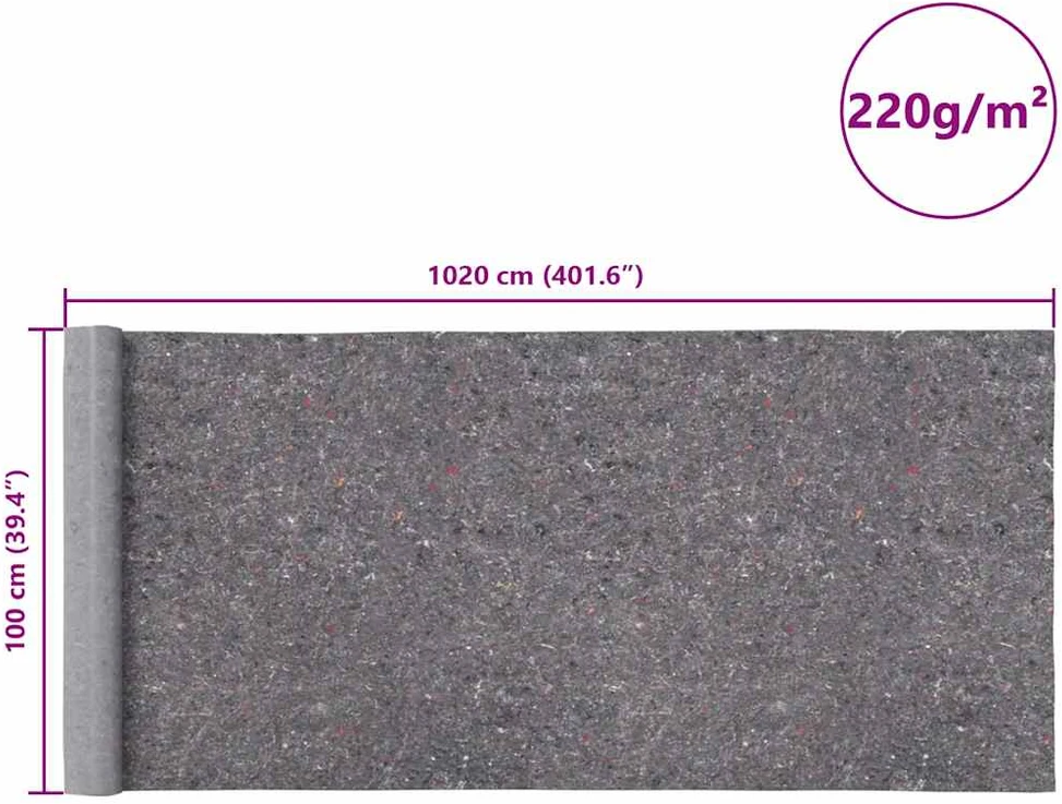 Neslystantys dažytojo fliso audiniai, 2 vnt., 10 m, 220 g/m², pilki