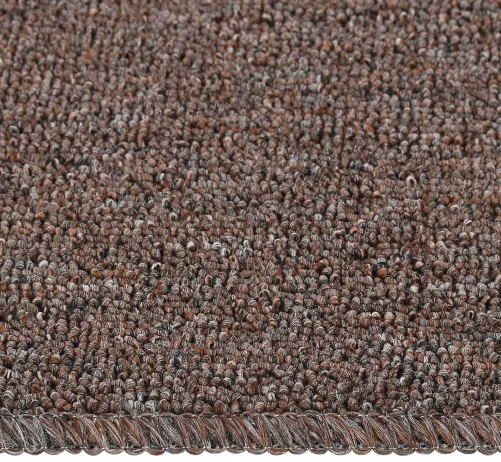 Neslystantys laiptų kilimėliai, 15vnt., rudi, 60x25cm