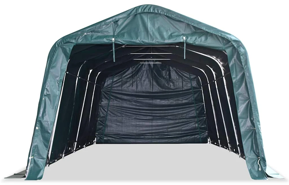 Nuimama palapinė gyvuliams, tamsiai žalia, 3,3x8m, PVC, 550g/m²