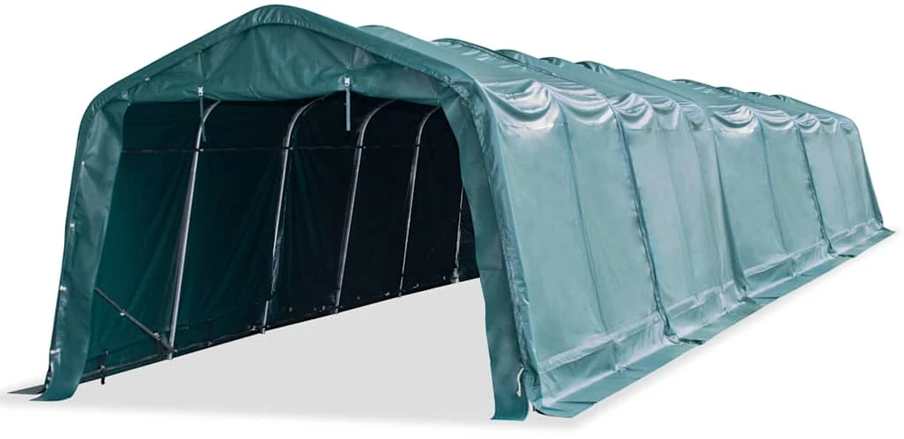Nuimama palapinė gyvuliams, žalia, 3,3x16m, PVC, 550g/m²