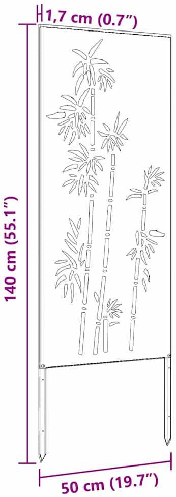 Sodo privatumo ekranas Sidabro 50 x 140 cm Nerūdijantis plienas