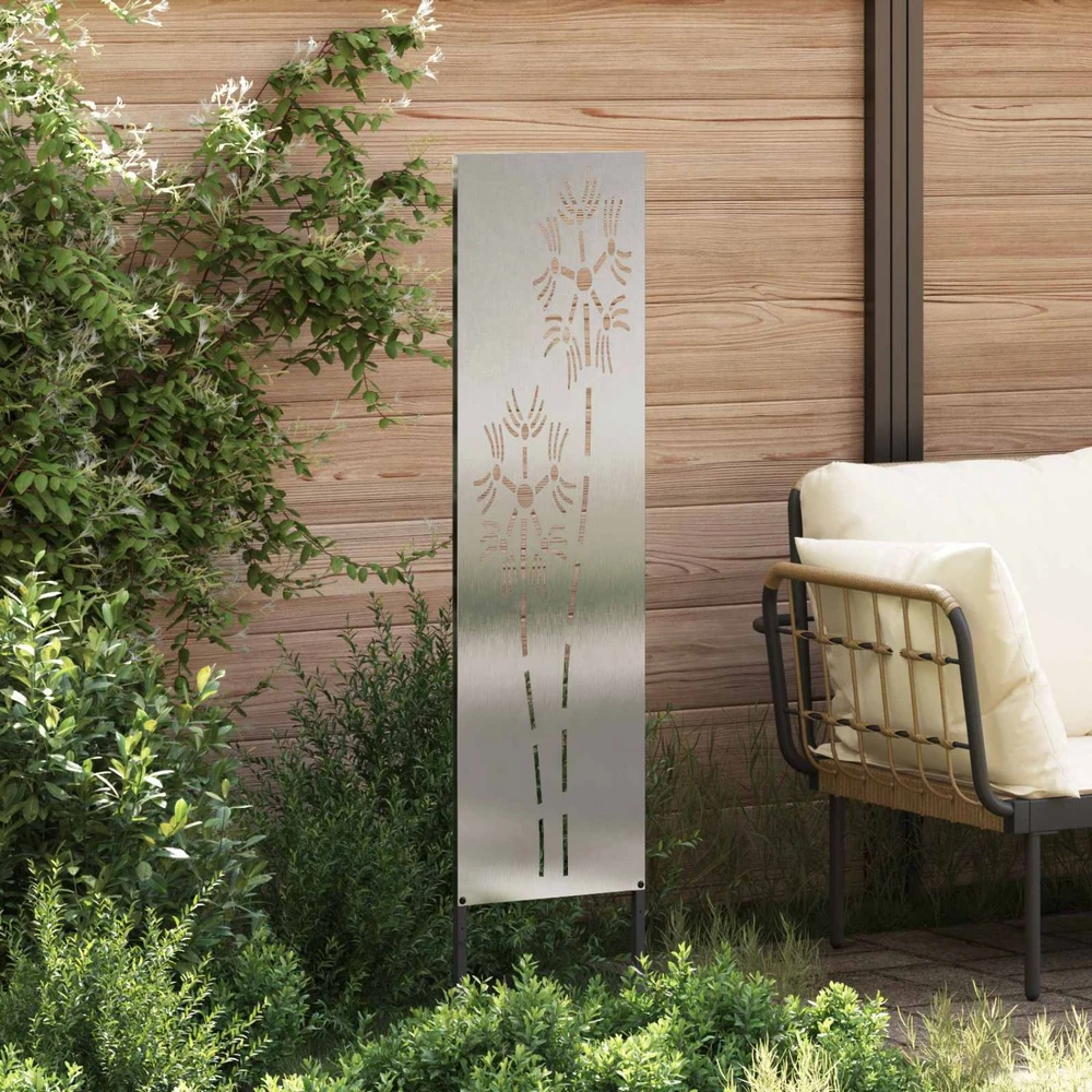 Nuotraukų rėmelis Sodo privatumo ekranas Sidabro 32 x 140 cm Nerūdijantis plienas