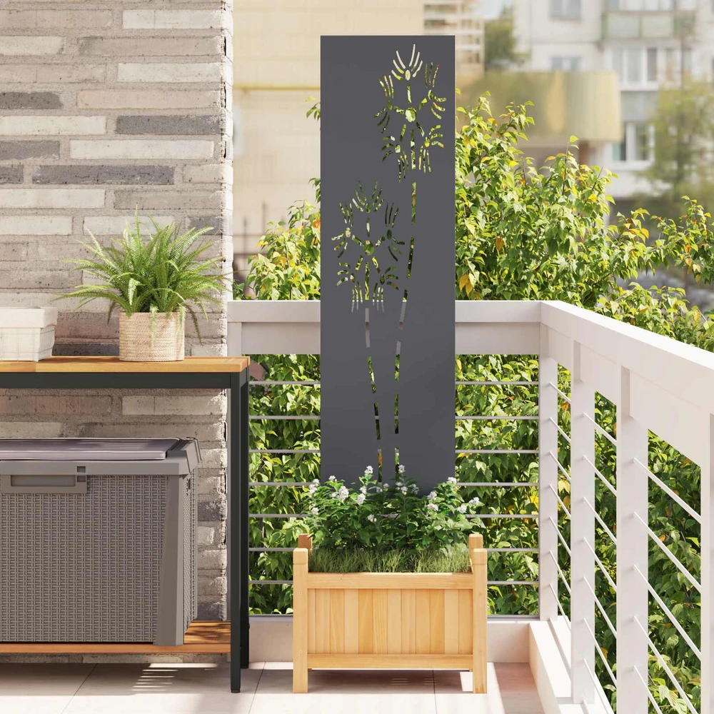 Sodo privatumo ekranas „Fretwork“ antracito spalvos 32 x 140 cm