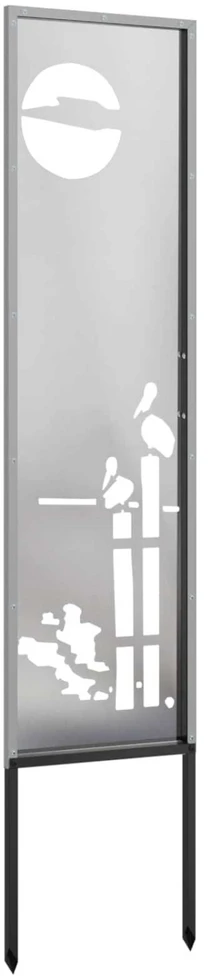 Sodo privatumo ekranas Sidabro 32 x 140 cm Nerūdijantis plienas