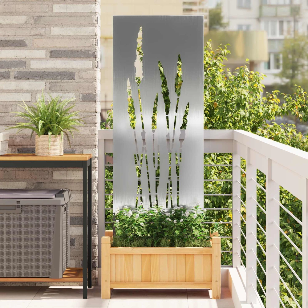 Sodo privatumo ekranas Sidabro 50 x 140 cm Nerūdijantis plienas