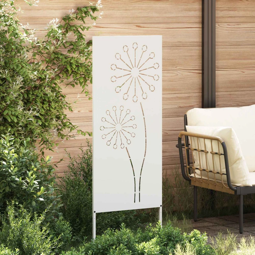 Nuotraukų rėmelis Sodo privatumo ekranas „Fretwork“ Balta 50 x 140 cm