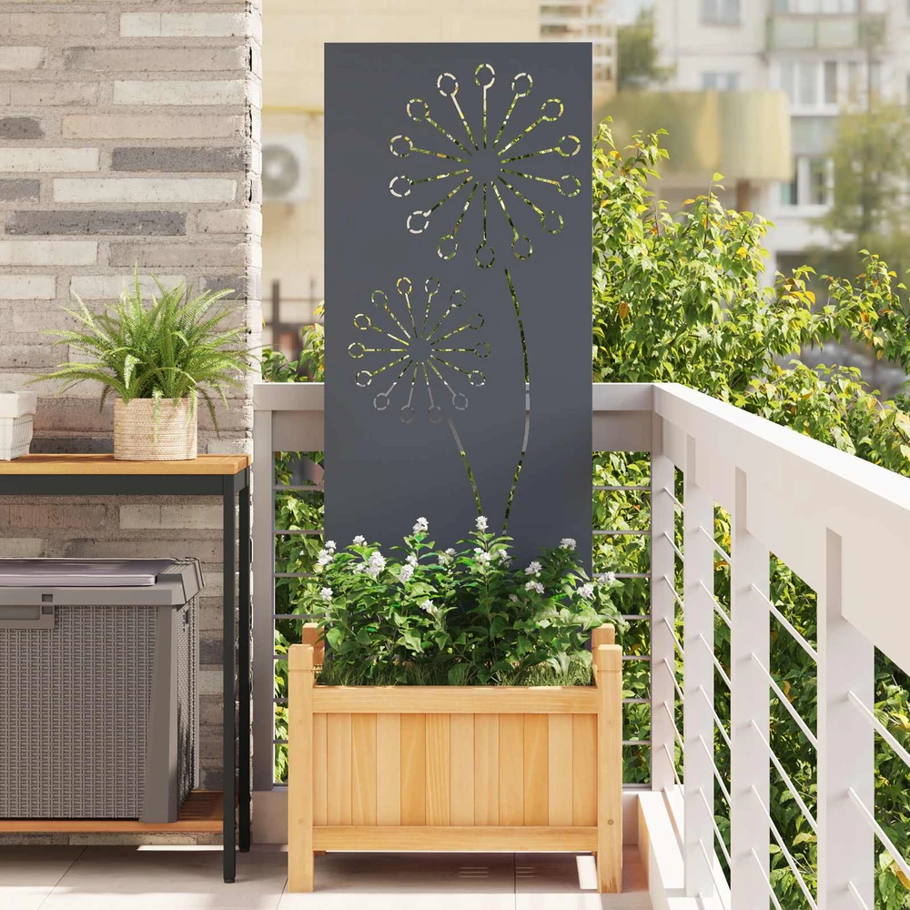 Sodo privatumo ekranas „Fretwork“ Antracitas 50 x 140 cm
