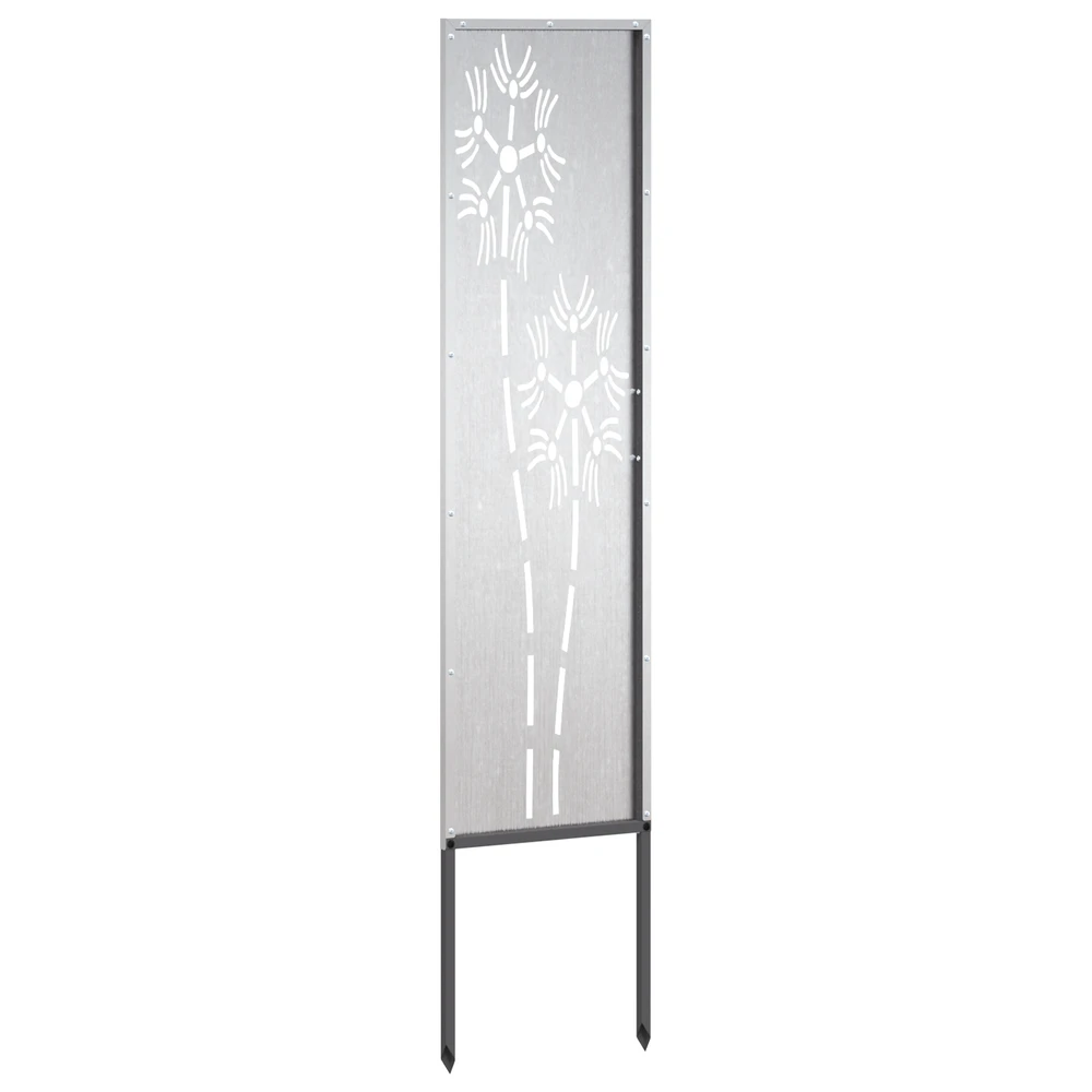 Sodo privatumo ekranas Sidabro 32 x 140 cm Nerūdijantis plienas