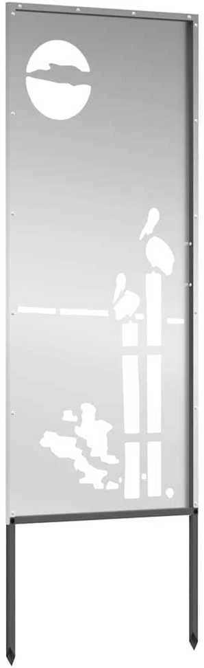 Sodo privatumo ekranas „Fretwork“ Sidabro 50 x 140 cm