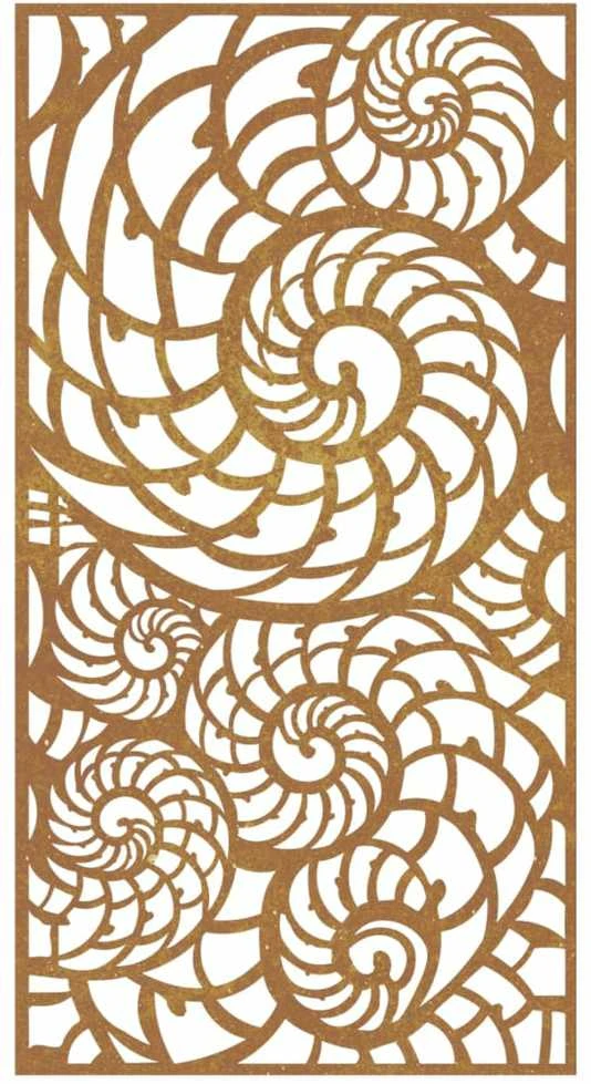 Nuotraukų rėmelis Sodo sienos dekoracija, 105x55cm, corten plienas, kriauklės