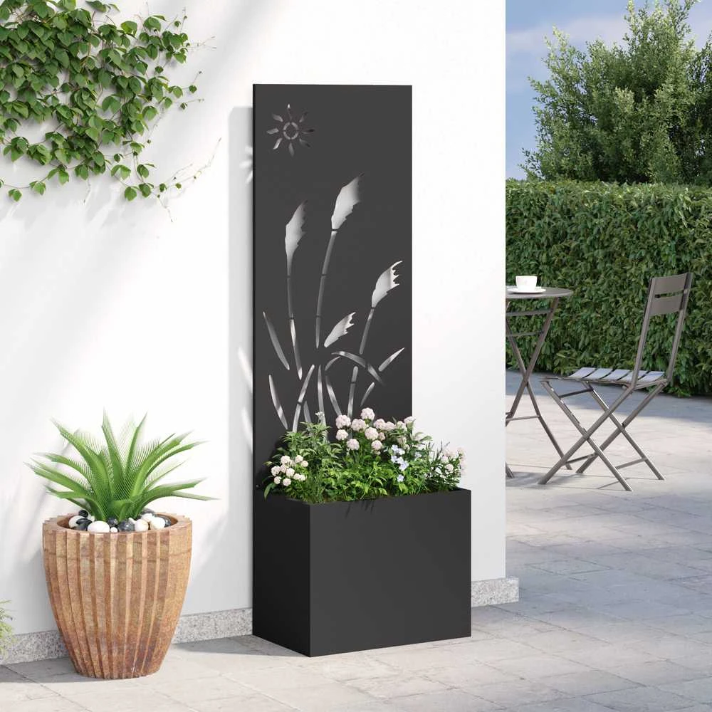 Sodo privatumo ekranas „Fretwork“ Juoda 50 x 32 x 150 cm