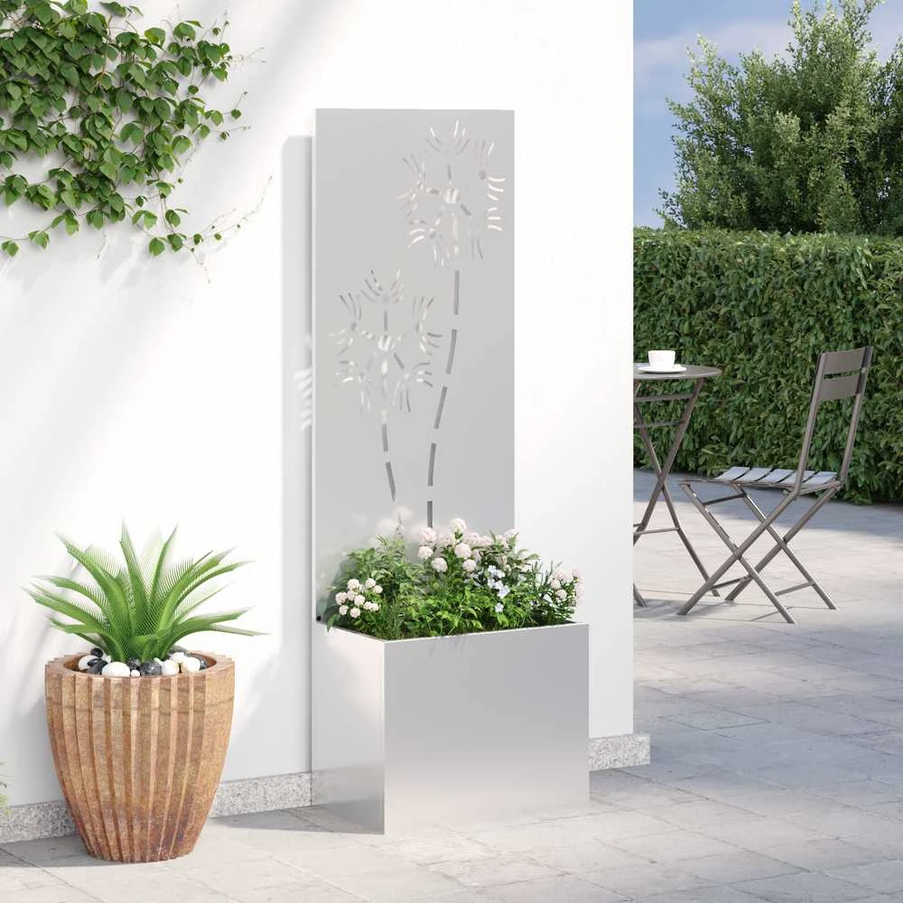 Sodo privatumo ekranas Gėlių Sidabro 50 x 32 x 150 cm