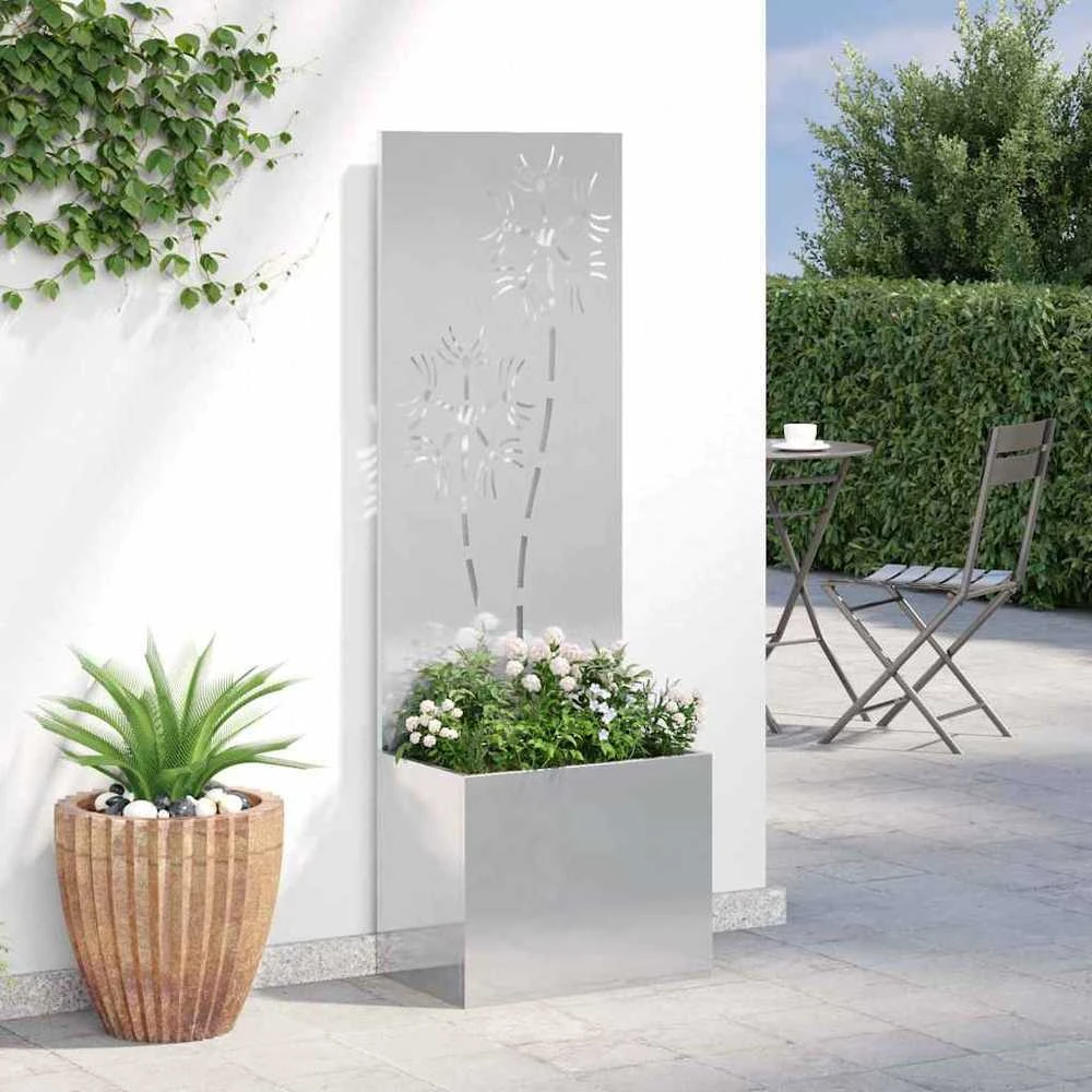 Sodo privatumo ekranas Gėlių Sidabrinė 50 x 32 x 150 cm