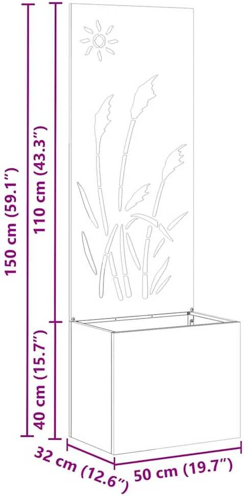 Sodo privatumo ekranas „Fretwork“ Balta 50 x 32 x 150 cm