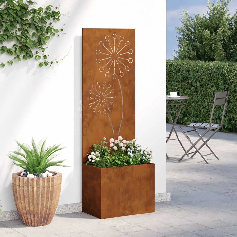 Sodo privatumo ekranas „Fretwork“ Rūdijanti 50 x 32 x 150 cm