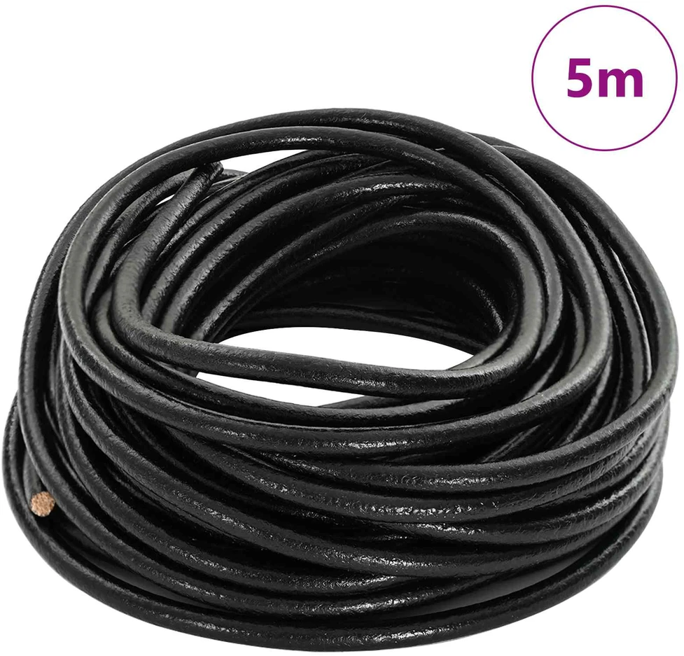 Odinė gija 1 Juoda Ø4 mm x 5 m Oda