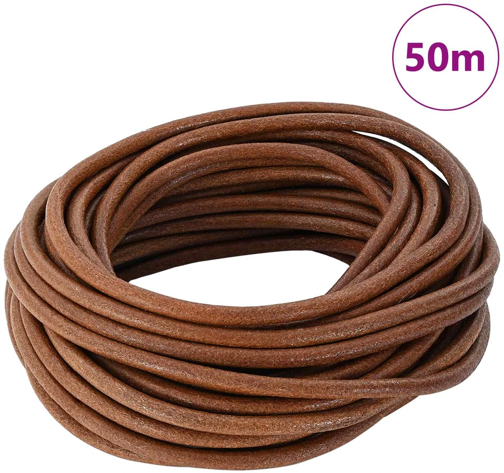 Odinė gija 1 Šviesiai rudas Ø5 mm x 50 m Oda