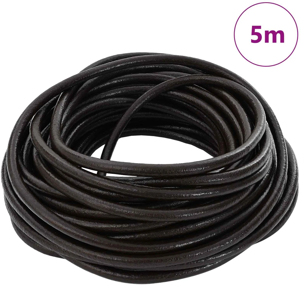 Odinė gija 1 Tamsiai rudas Ø4 mm x 5 m Oda