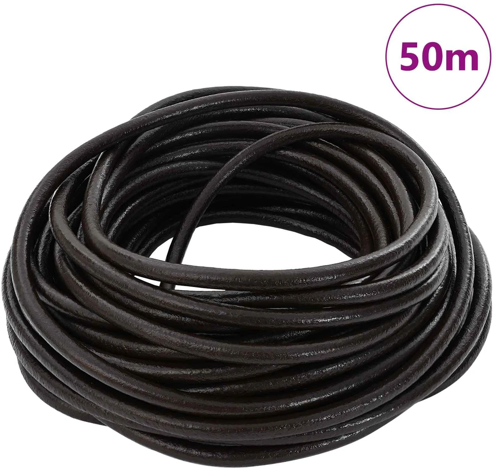 Odinė gija 1 Tamsiai rudas Ø4 mm x 50 m Oda