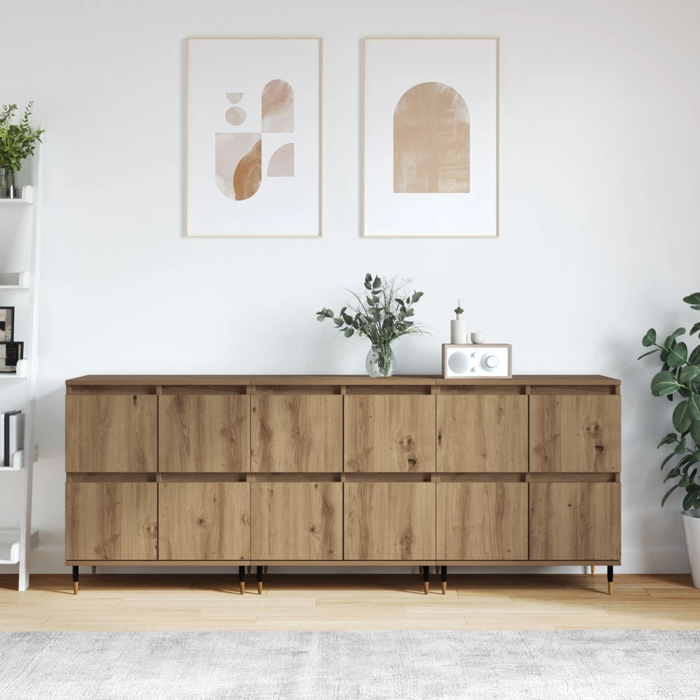 Oppbevaringsskap 3 vnt. Amatininkų ąžuolas 60 x 35 x 70 cm