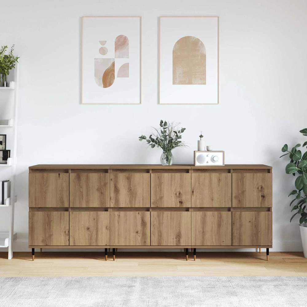 Oppbevaringsskap 3 vnt. Amatininkų ąžuolas 60 x 35 x 70 cm