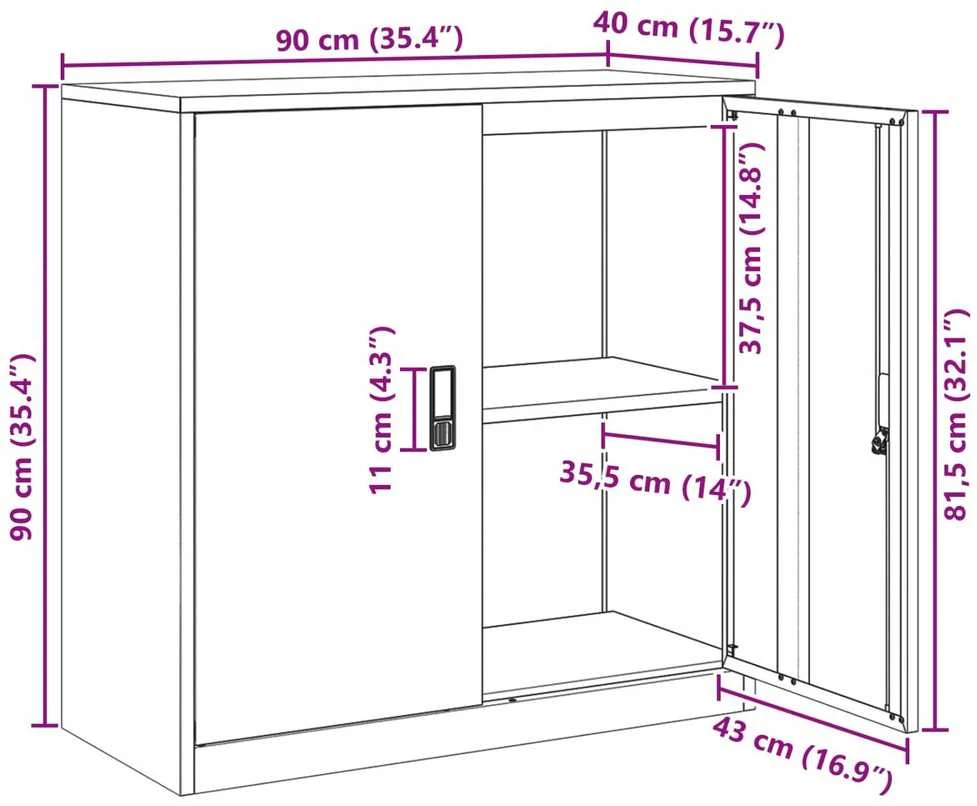 Oppbevaringsskap Juodas 90 x 40 x 90 cm Plienas
